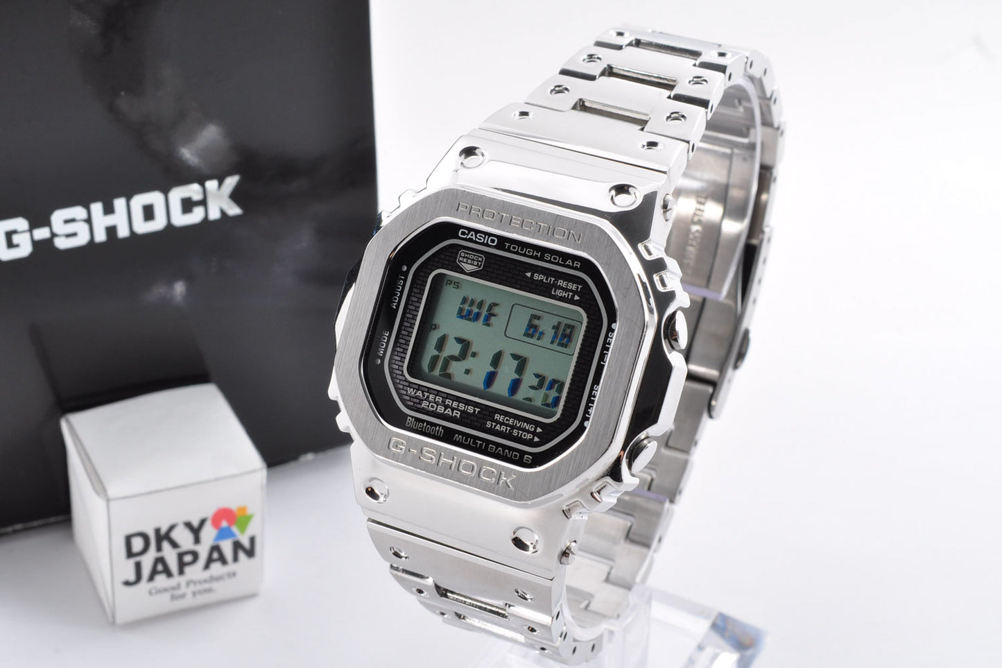 CASIO G-Shock GMW-B5000D-1JF Full Metal Watch SIlver Digital Tough Solar 3459 Used From Japan