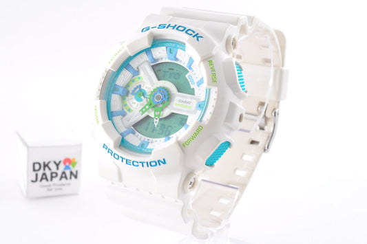 Casio G-Shock GA-110WG-7AJF White Blue Green Men's Watch 5146 Used From Japan