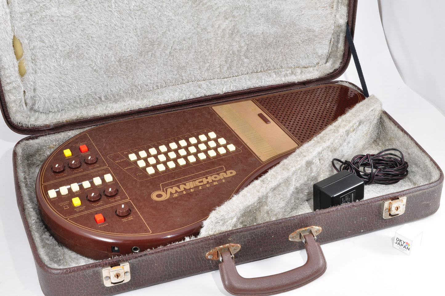 Suzuki OM-27 Omnichord Auto Bass Cord Synthesizer w/Genuine Hard Case Adapter Used From Japan