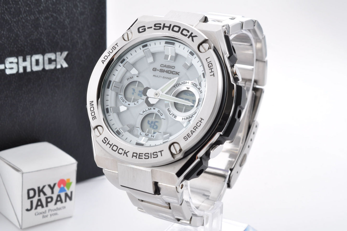 Casio G-SHOCK GST-W110D-7AJF Silver Stainless Steel Solar Digital Analog Watch 5444 Used From Japan