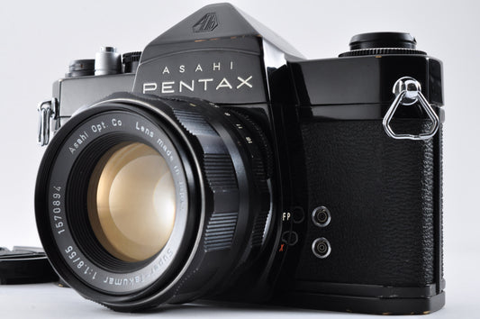 Pentax SL Black Maintained Super-Takumar 55mm f1.8 35mm SLR Film Camera From Japan #3036891