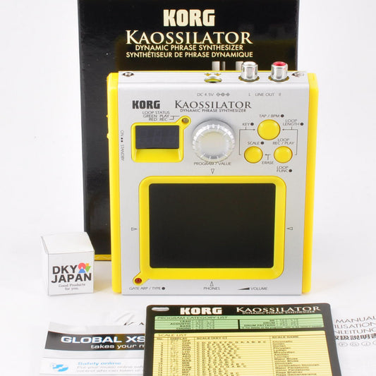 Korg KO-1 Kaossilator Dynamic Phrase Synthesizer w/Box Yellow Used From Japan #11859