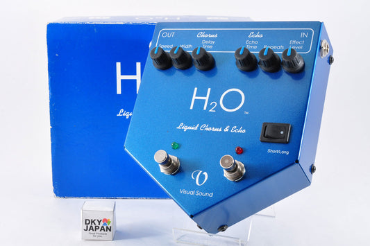 Visual Sound H2O Liquid Chorus & Echo Delay Stereo w/Box Guitar Effect Pedal Used From Japan