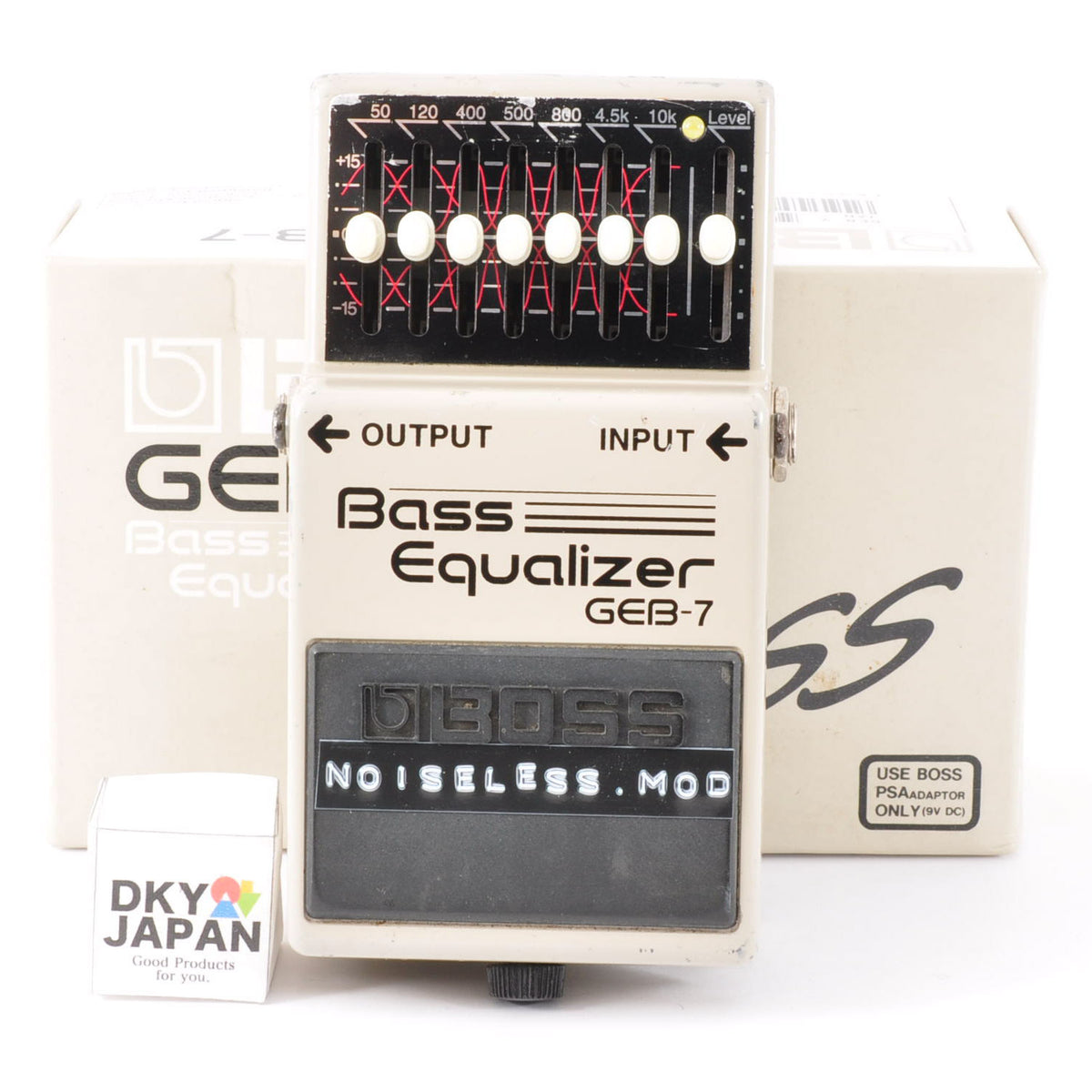 Boss GEB-7 Modified Noiseless For Bass Equalizer Pedal Made in Taiwan 1996 Mod with Box Used From Japan #AI62261
