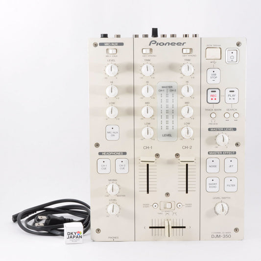 Pioneer DJM-350 White DJ Mixer 2-channel USB Recording Used From Japan #298JP