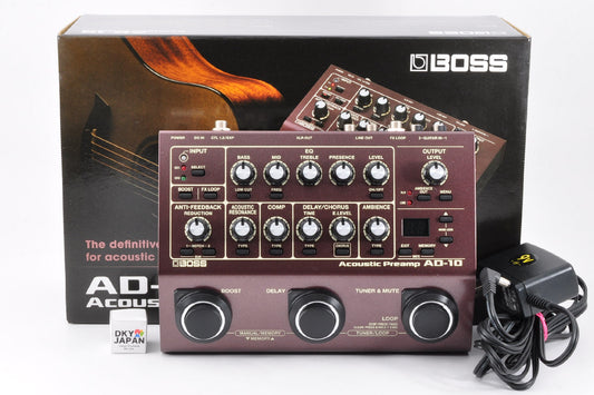 Boss AD-10 Acoustic Guitar Preamp & Processor Pre Amplifier w/Adapter Used From Japan #Z8I3300