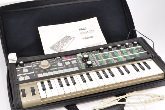 Korg microKORG Synthesizer/Vocoder Keyboard 37Keys w/Softcase Microphone Used From Japan #019887