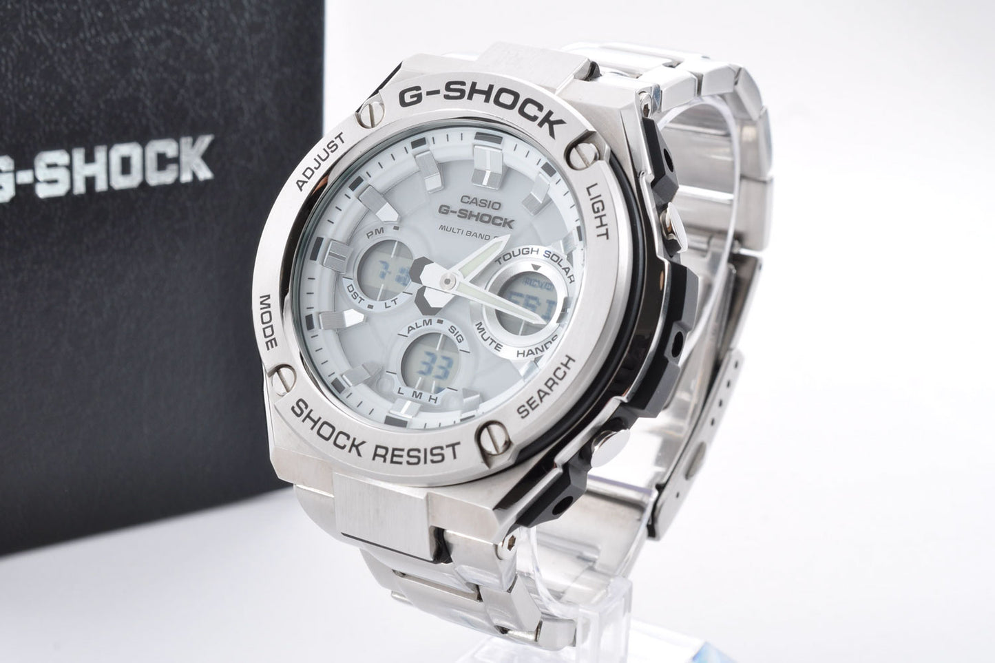 Casio G-SHOCK GST-W110D-7AJF Silver Stainless Steel Solar Digital Analog Watch 5444 Used From Japan