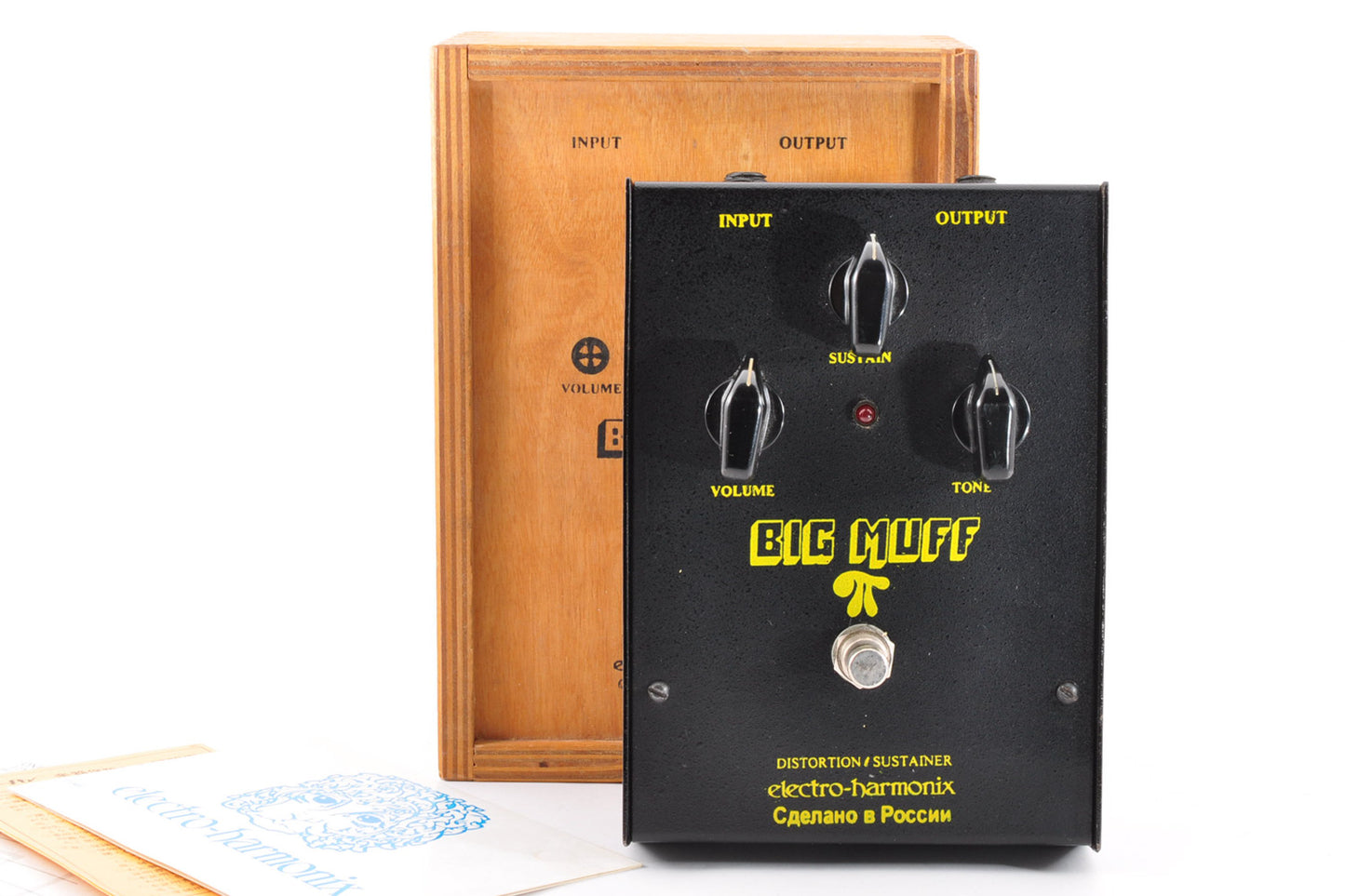 Electro Harmonix Russian Big Muff Black Guitar Fuzz Pedal 1999 w/Wood Box Used From Japan