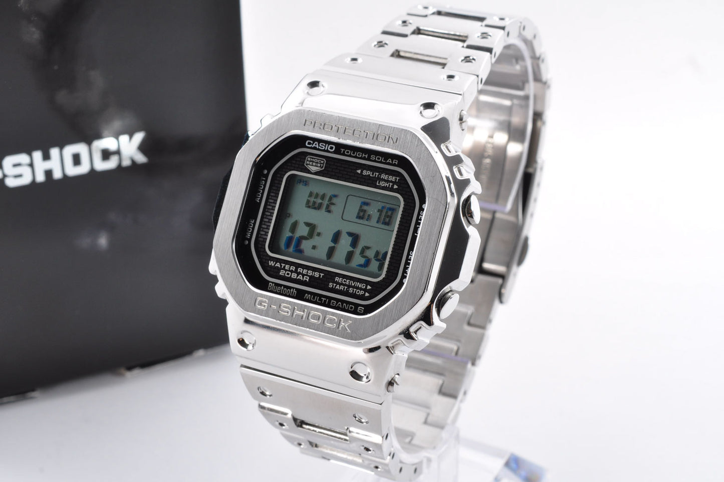 CASIO G-Shock GMW-B5000D-1JF Full Metal Watch SIlver Digital Tough Solar 3459 Used From Japan