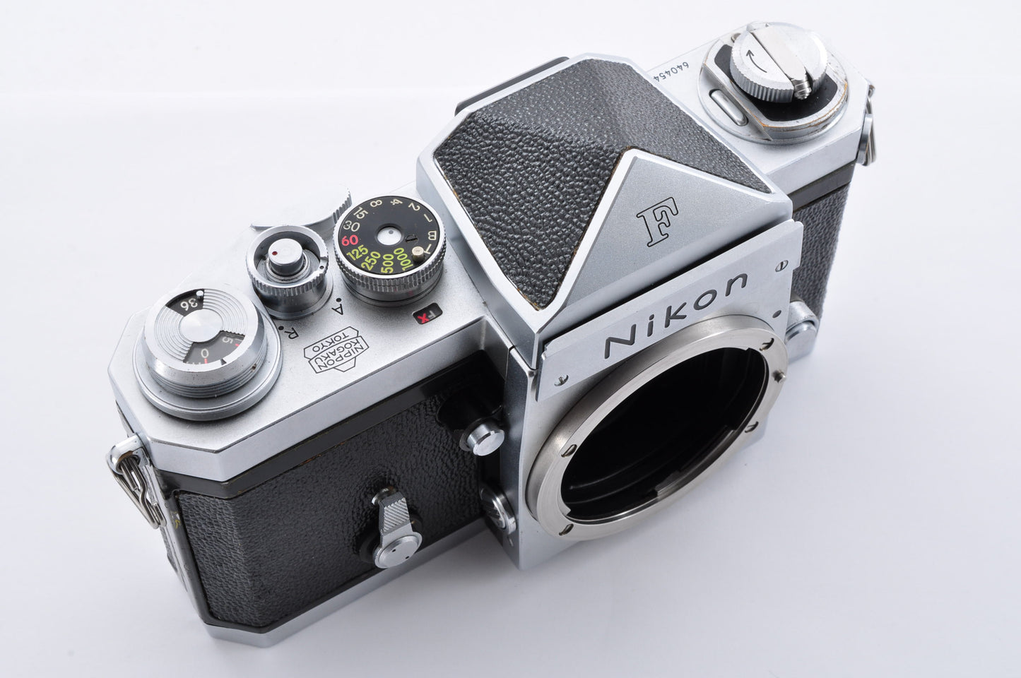 Nikon F Eye Level Silver S/N6404544 Mt Fuji Mark 35mm SLR Film Camera From Japan