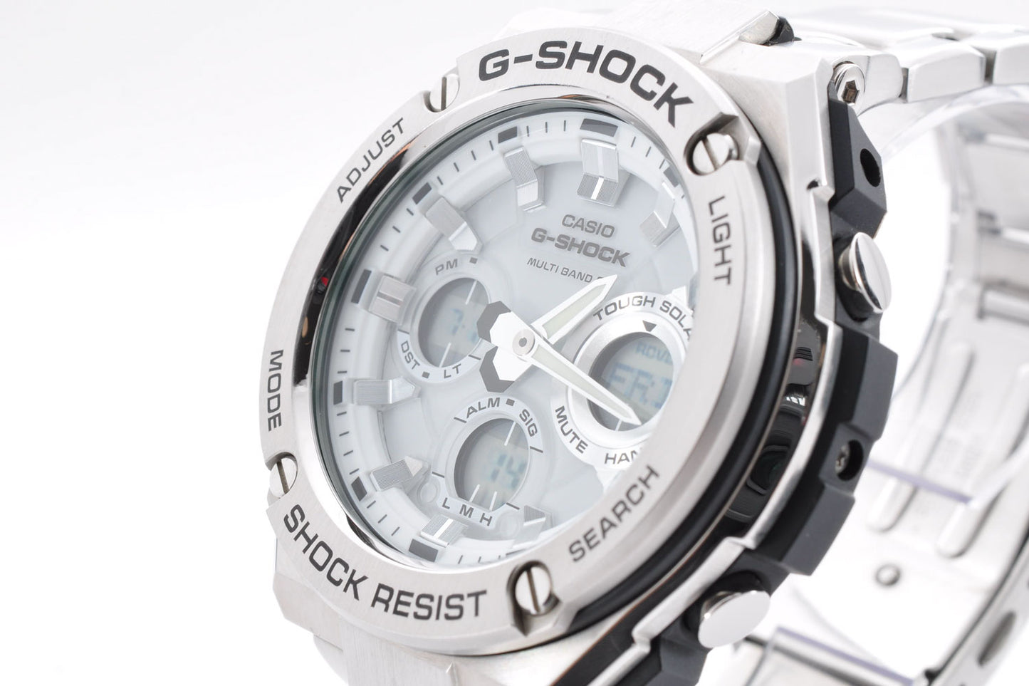 Casio G-SHOCK GST-W110D-7AJF Silver Stainless Steel Solar Digital Analog Watch 5444 Used From Japan