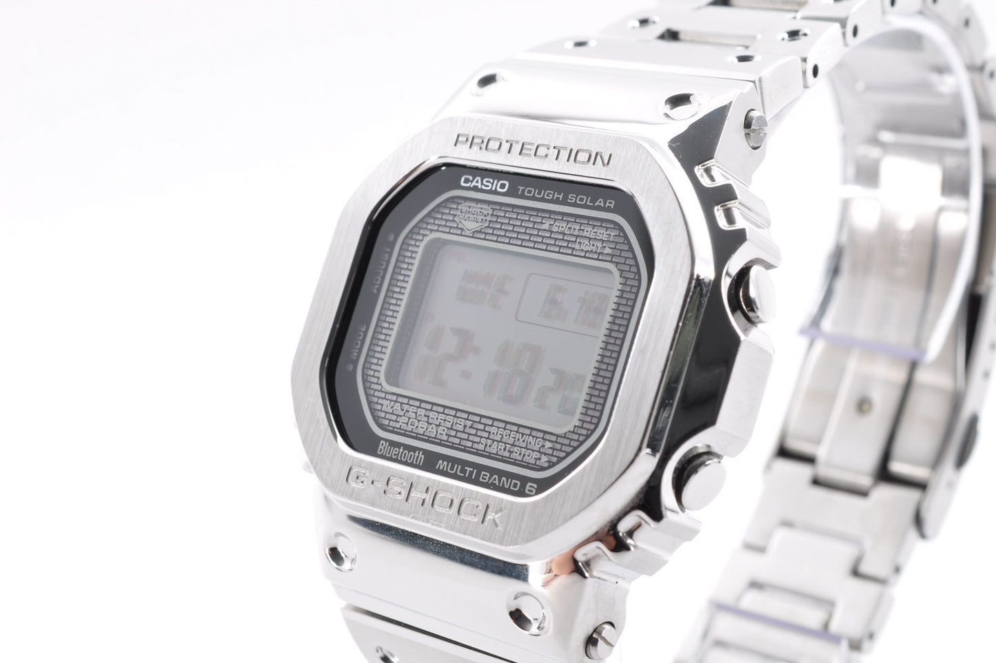 CASIO G-Shock GMW-B5000D-1JF Full Metal Watch SIlver Digital Tough Solar 3459 Used From Japan