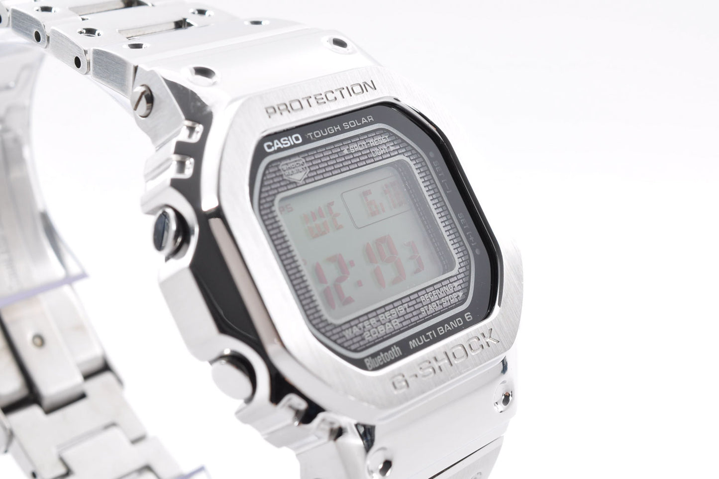 CASIO G-Shock GMW-B5000D-1JF Full Metal Watch SIlver Digital Tough Solar 3459 Used From Japan