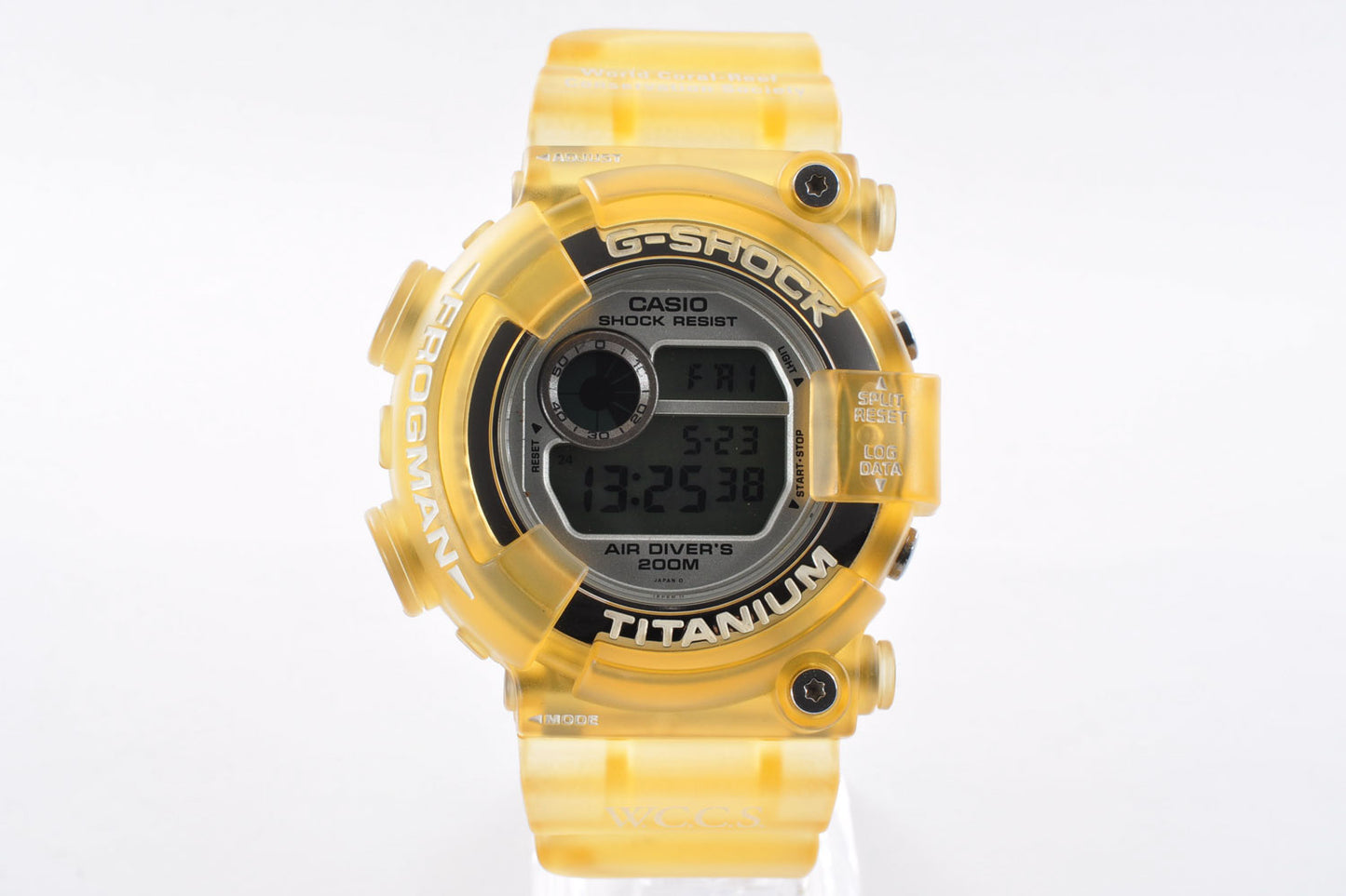Casio G-Shock DW-8201WC-7T Frogman Yellow Titanium Digital Watch 1294 Used From Japan