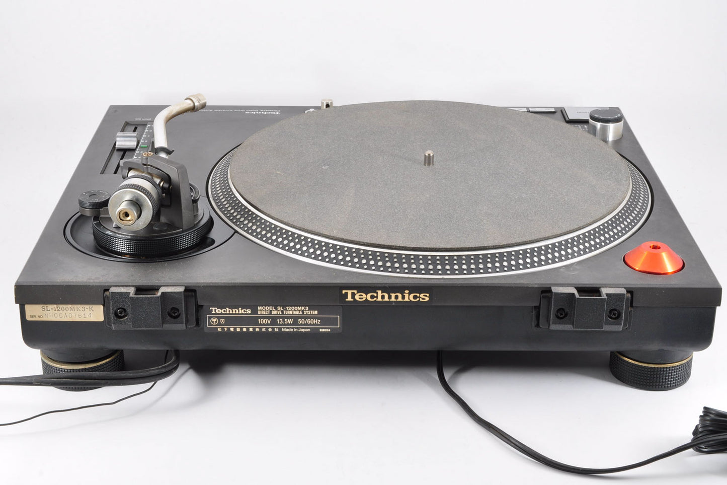 Technics SL-1200MK3 Black Direct Drive DJ Turntable Record Player w/Dust Cover EP Adapter Used From Japan #NH0CA07614