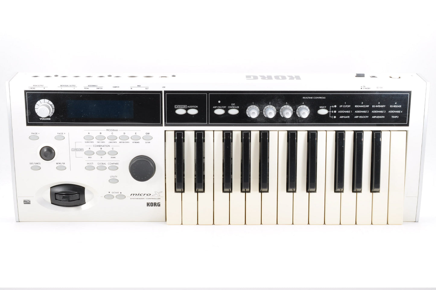 Korg MICRO X Synthesizer White Model w/Hardcase & USBcable Used From Japan #1928