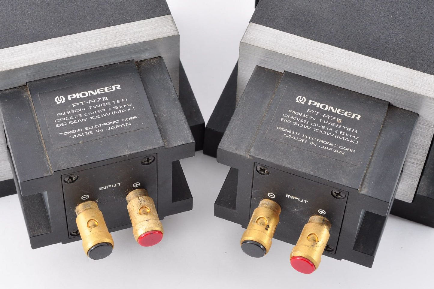 Pioneer PT-R7 III Ribbon Tweeter 2Set w/Stand Base Tested Working Used From Japan