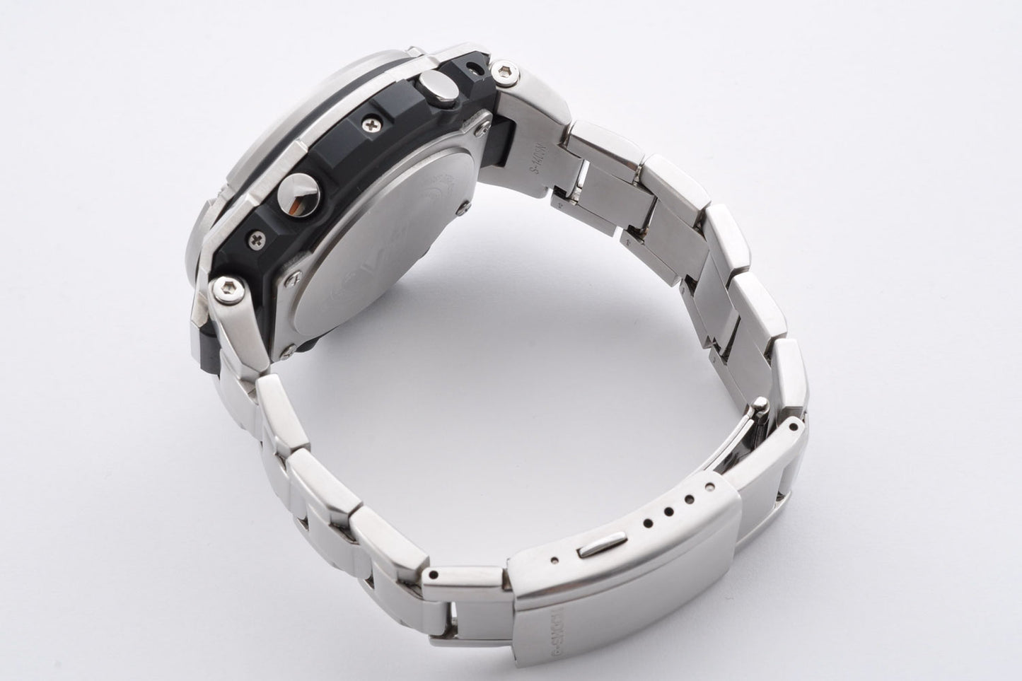 Casio G-SHOCK GST-W110D-7AJF Silver Stainless Steel Solar Digital Analog Watch 5444 Used From Japan