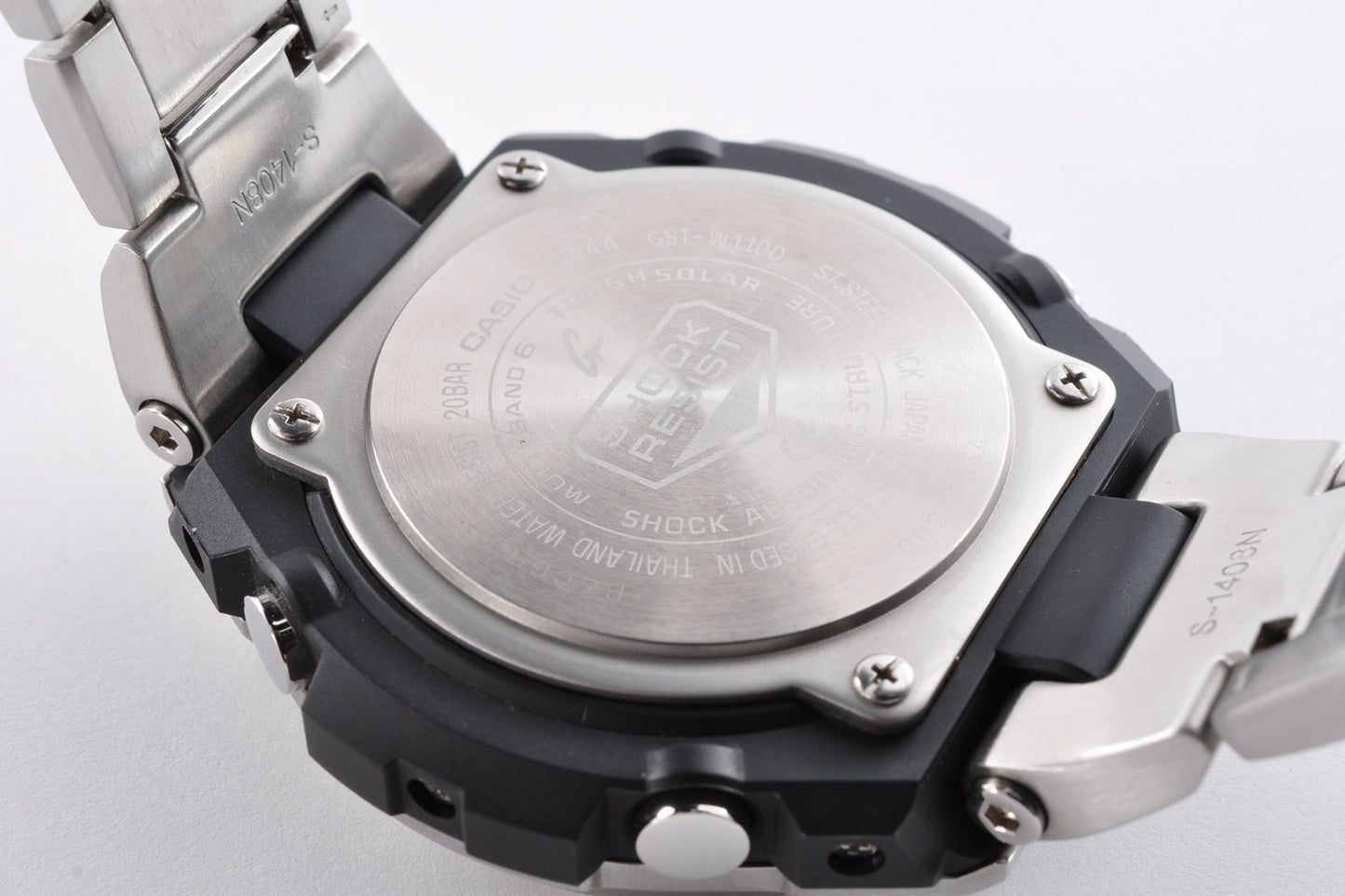 Casio G-SHOCK GST-W110D-7AJF Silver Stainless Steel Solar Digital Analog Watch 5444 Used From Japan