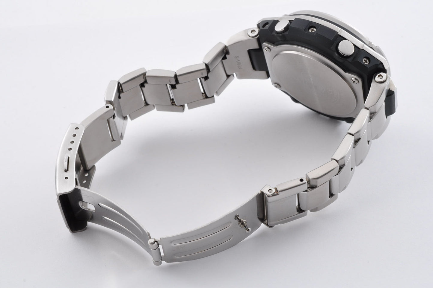 Casio G-SHOCK GST-W110D-7AJF Silver Stainless Steel Solar Digital Analog Watch 5444 Used From Japan