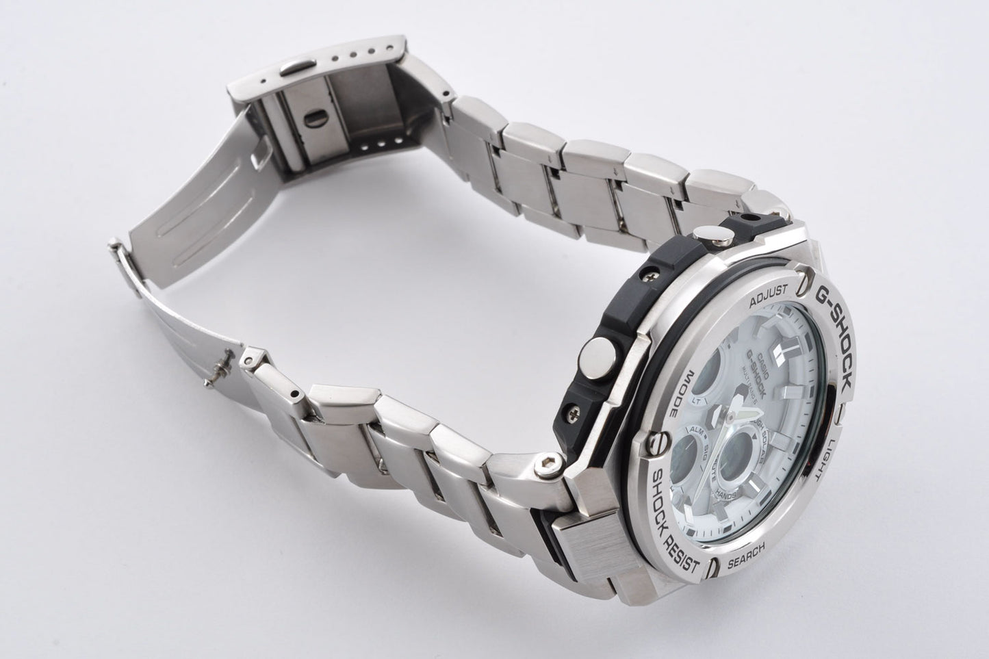 Casio G-SHOCK GST-W110D-7AJF Silver Stainless Steel Solar Digital Analog Watch 5444 Used From Japan