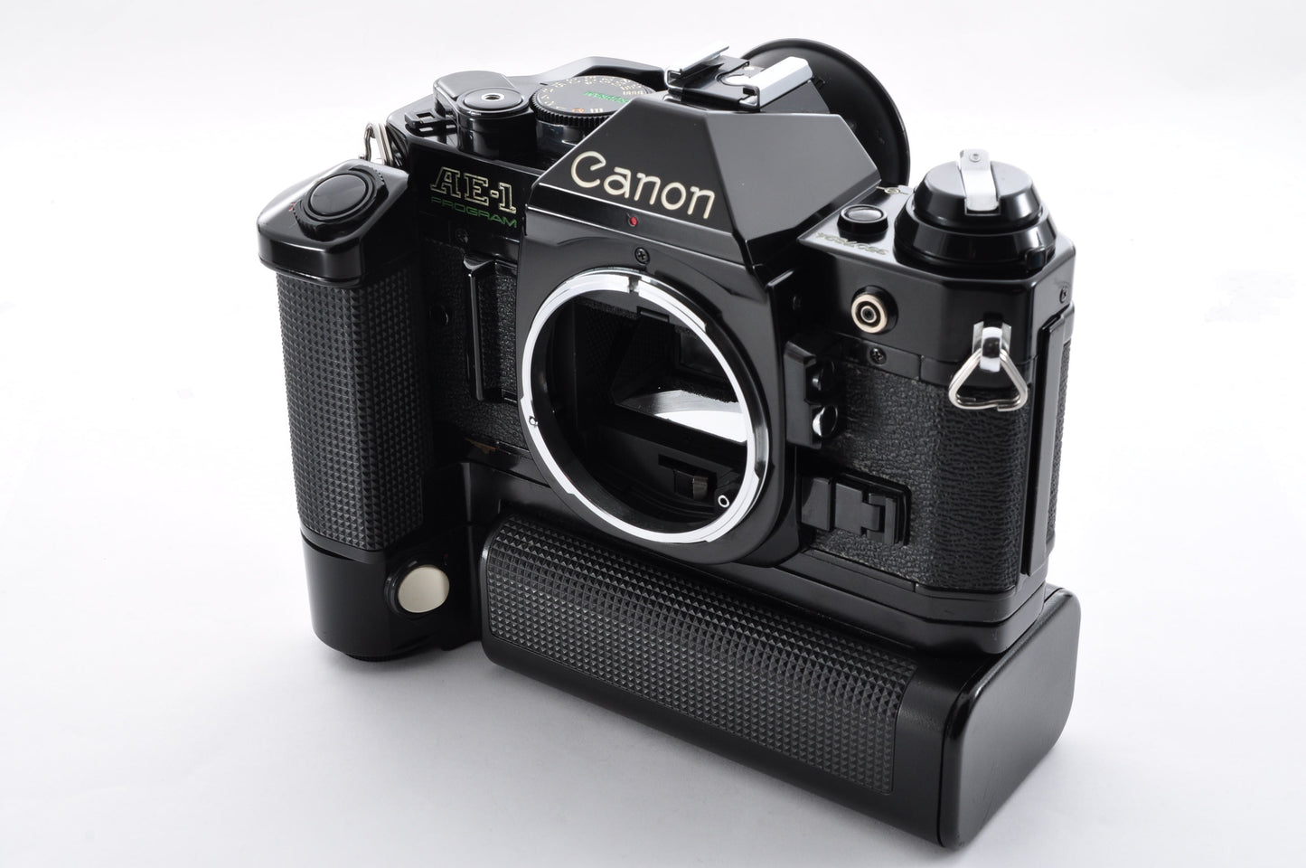 Canon AE-1 Program Black Maintained 35mm SLR Camera with/Motor Drive MA From Japan #3507824