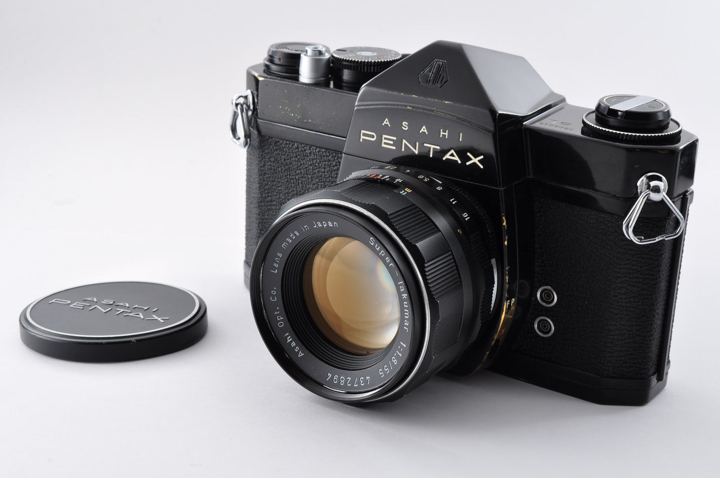 Pentax SL Black 35mm SLR Film Camera Super Takumar 55mm f1.8 From Japan #3065463